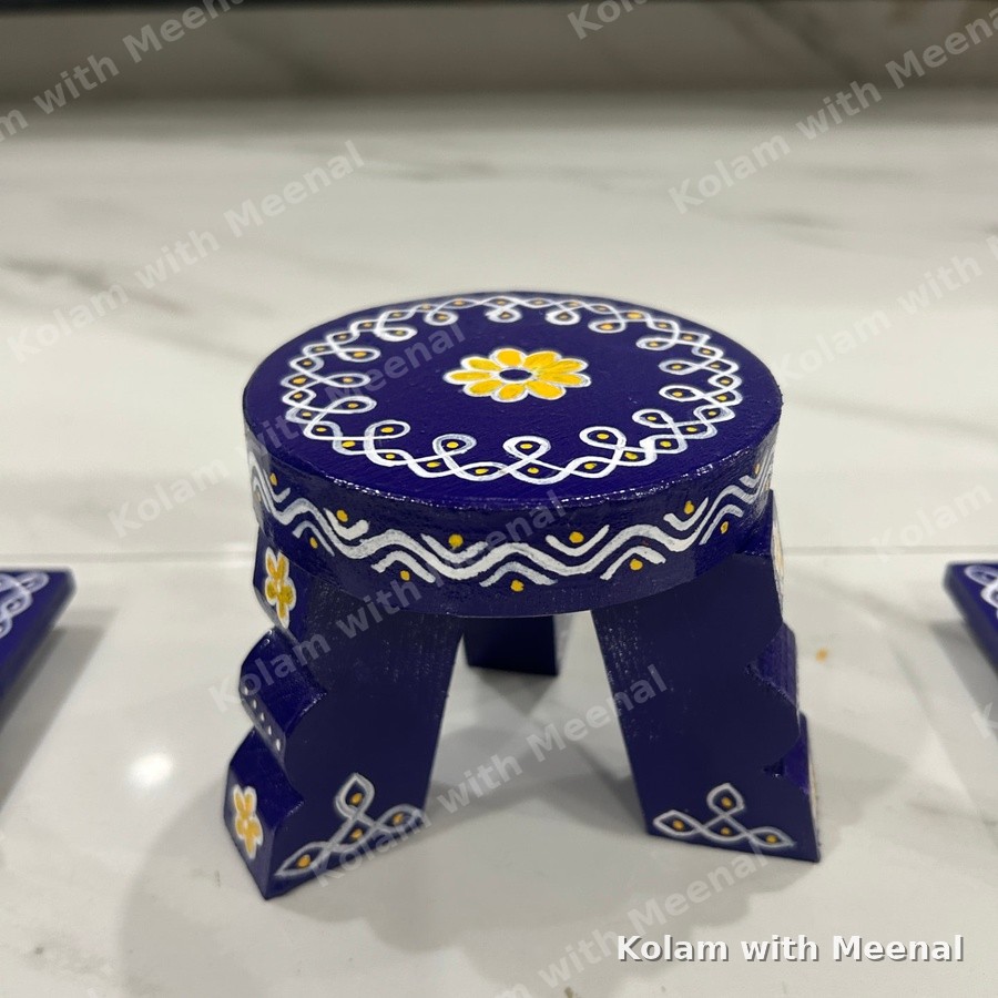4 inch Solid Wood Mukkali — hand-painted manai
