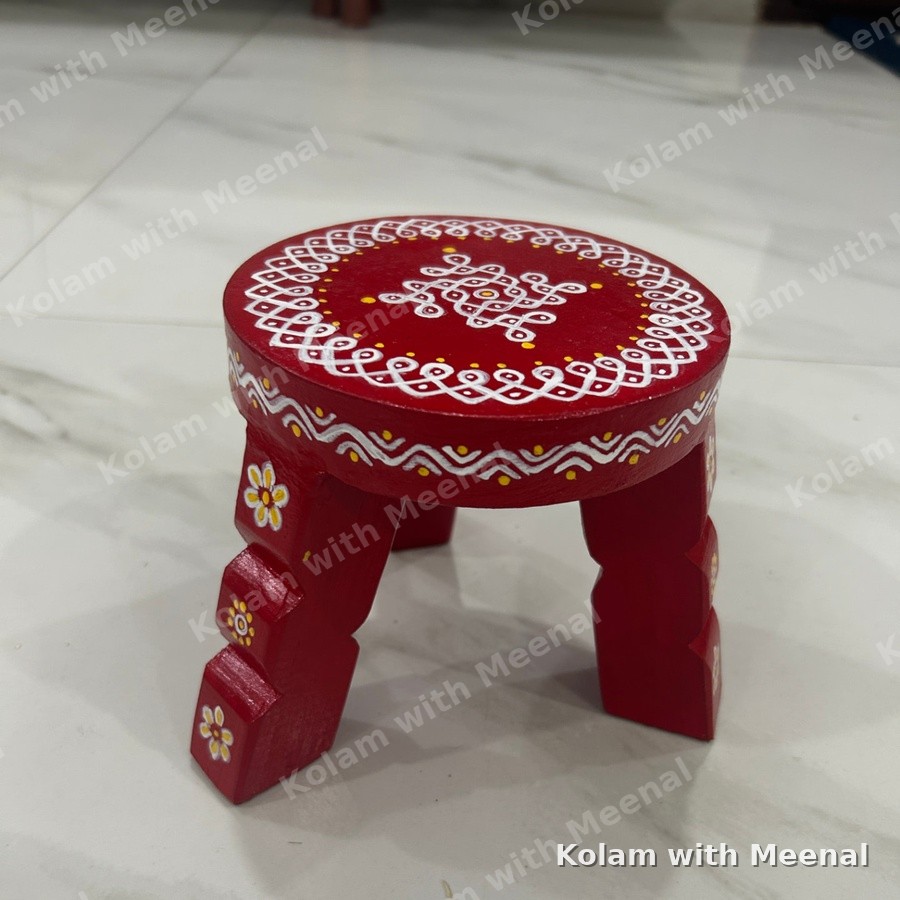 5 inch Solid Wood Mukkali — hand-painted manai