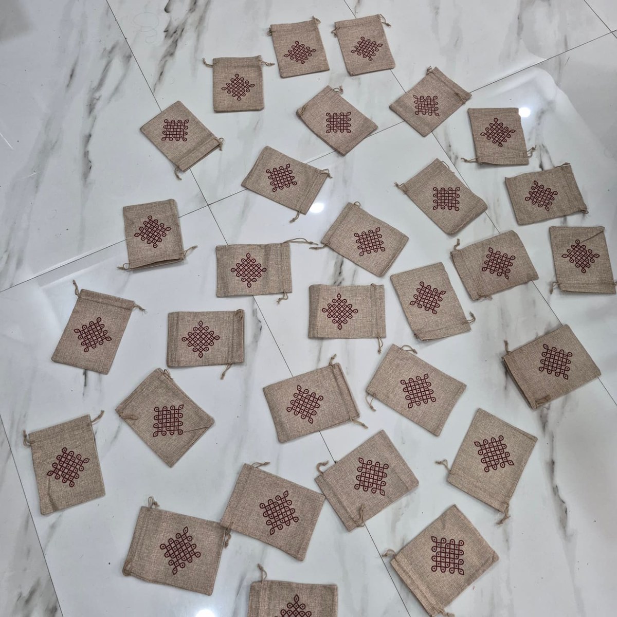 Kolam Jute String Bags — Return Gifts | Kolam with Meenal bulk order