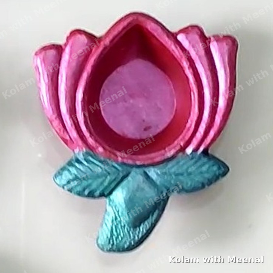 Lotus Diya — hand-painted clay diyas