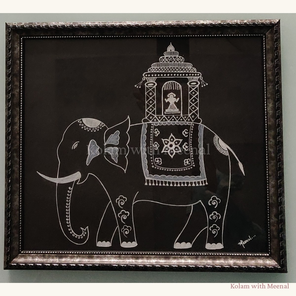 Warli Elephant — hand-painted wall décor frames
