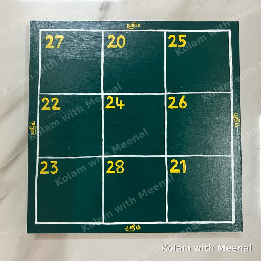 12x12 inch Kubera Manai — hand-painted manai