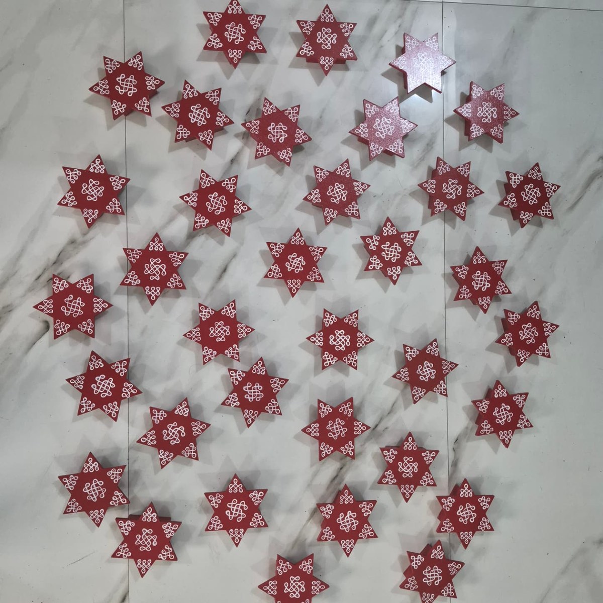 Star Manai in Red — House Warming Return Gift — Return Gifts | Kolam with Meenal bulk order