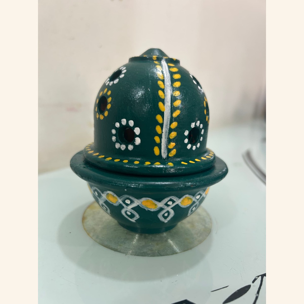 Sambrani Holder - Model 3 — hand-painted clay products