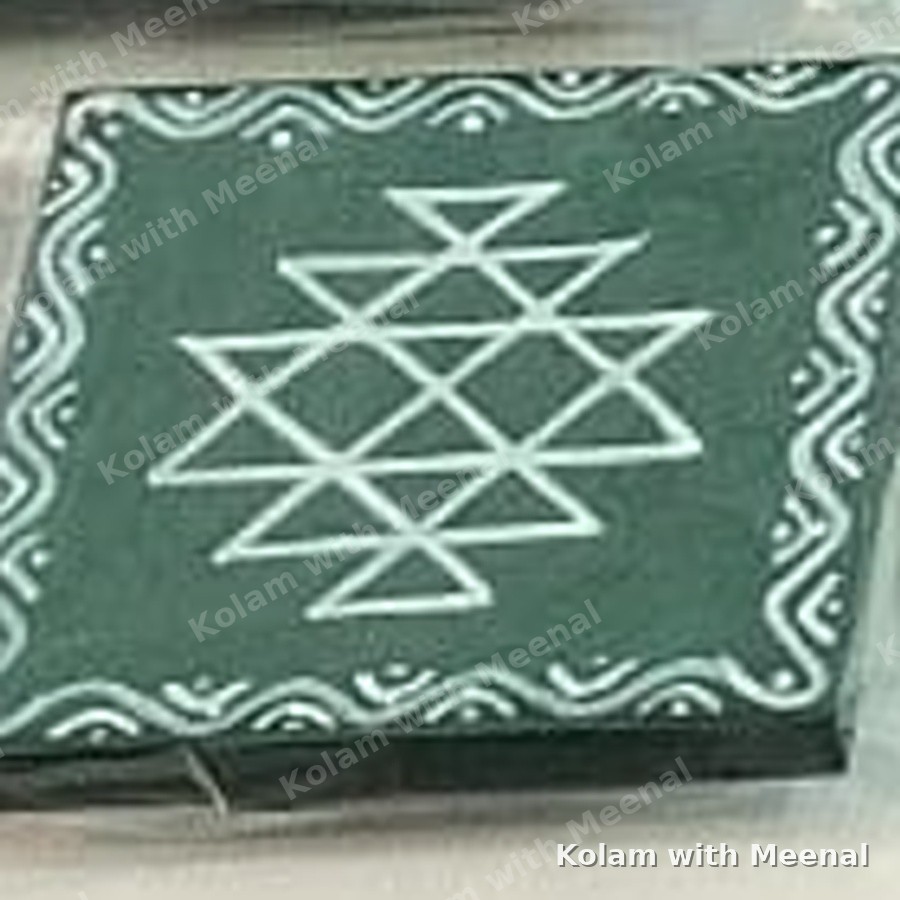 3x3 inch Manai - Kubera Yantra — hand-painted manai