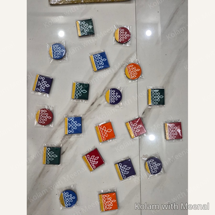 2 inch Kolam Magnet — hand-painted magnets & key chains