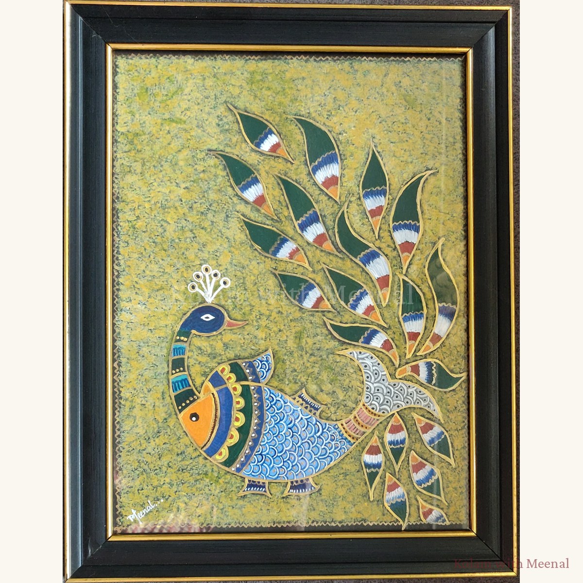 Peacock Madhubani Painting — hand-painted wall décor frames