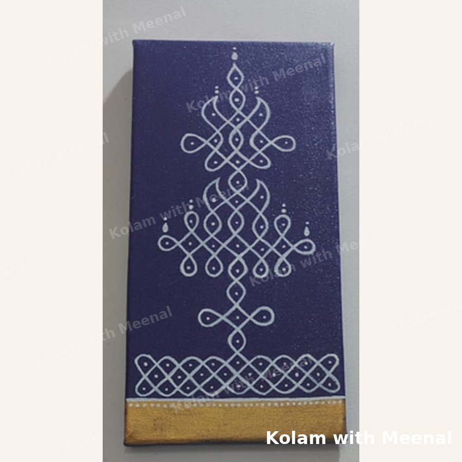 Sikku Kolam Canvas - Navy & Gold — hand-painted wall décor frames
