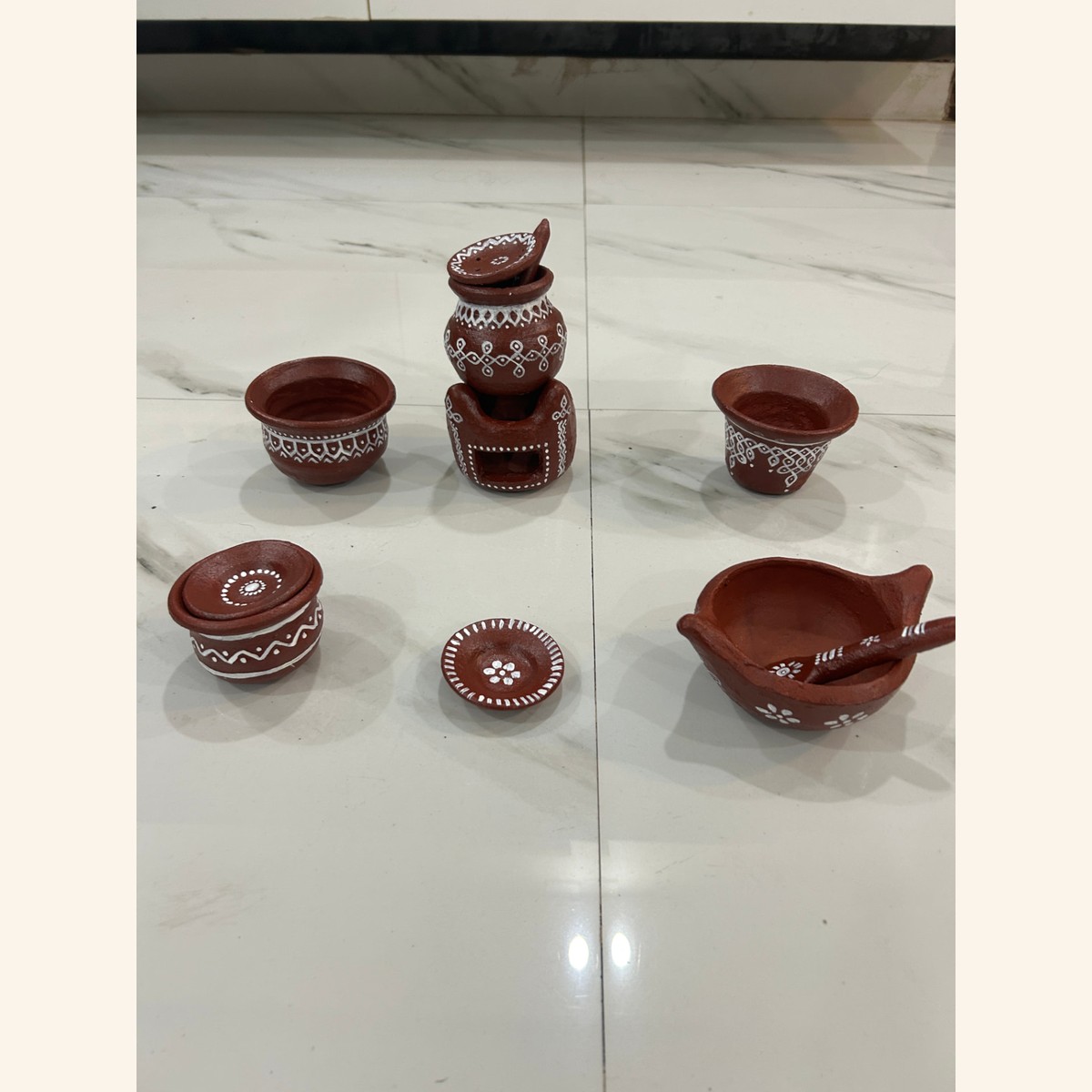 Clay Cooking Set — hand-painted clay products