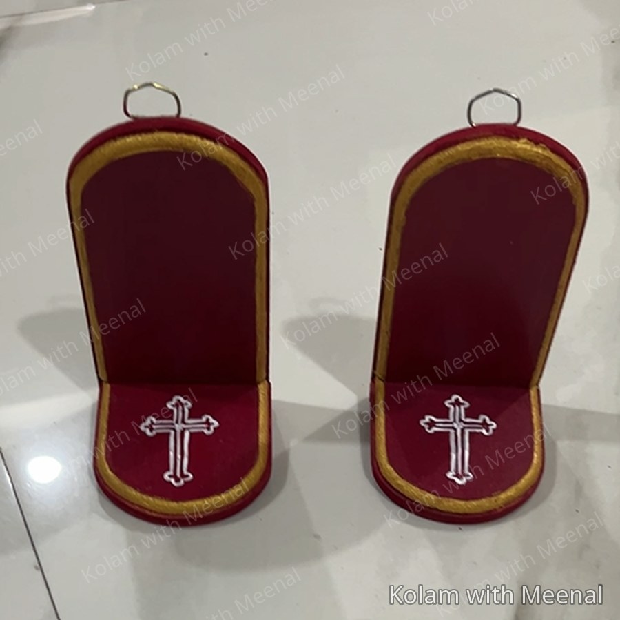 6x3 inch Wall Hanging - Cross — hand-painted wall hanging diya holders