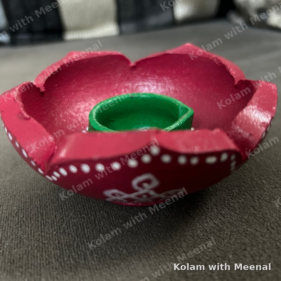 6 petals Lotus Diya — hand-painted clay diyas