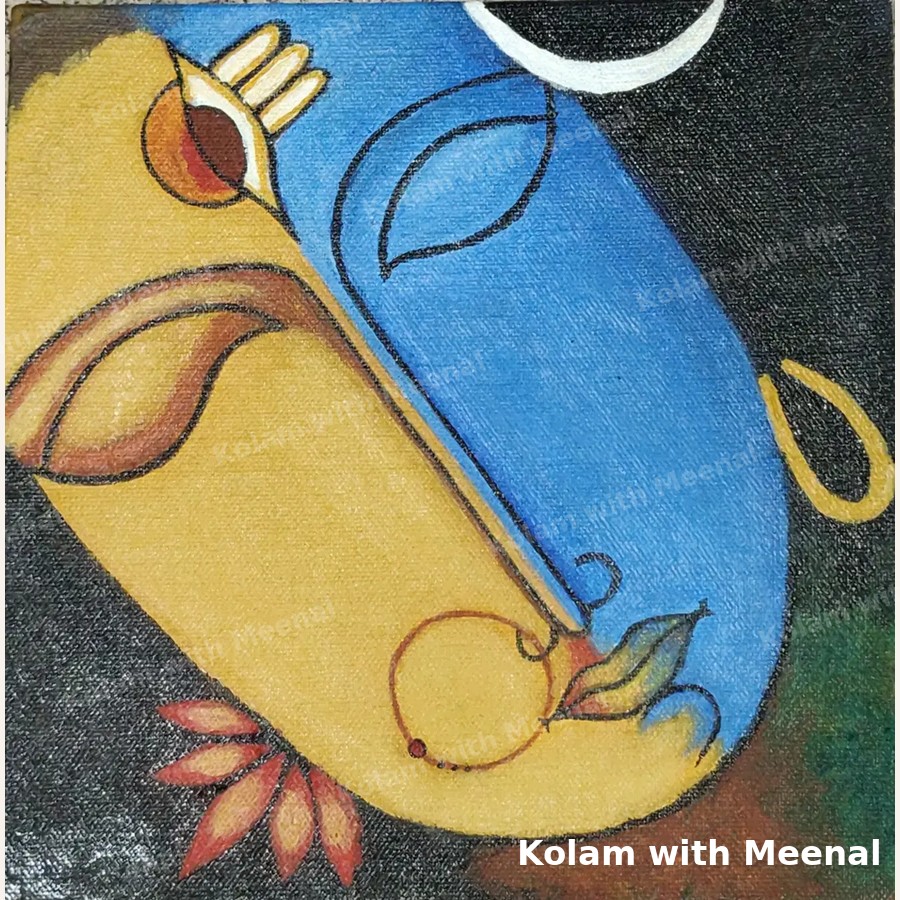 Ardhanarishvara — hand-painted wall décor frames