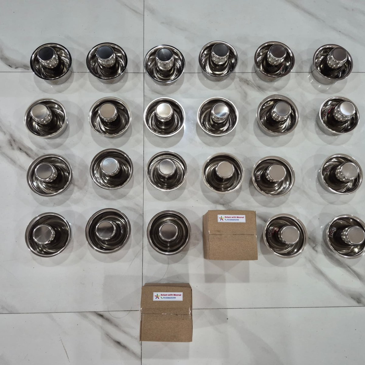 Stainless Steel Davara Set — Navratri Return Gift — Return Gifts | Kolam with Meenal bulk order