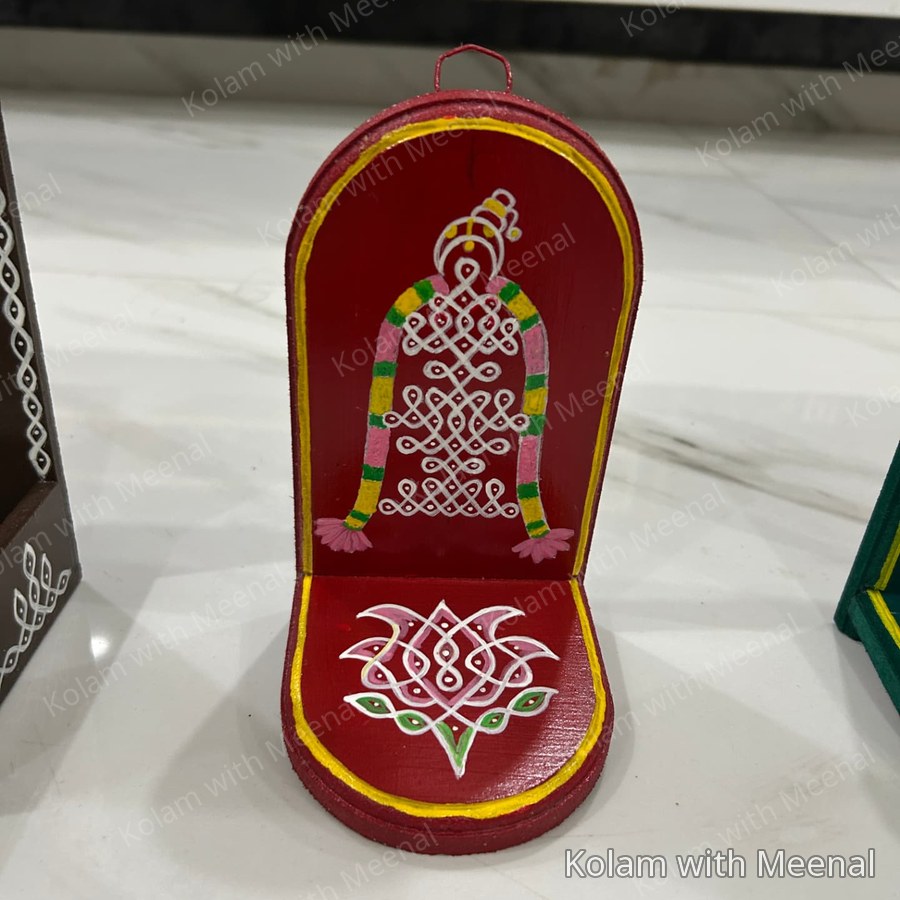 7x4 inch Wall Hanging - Andal — hand-painted wall hanging diya holders