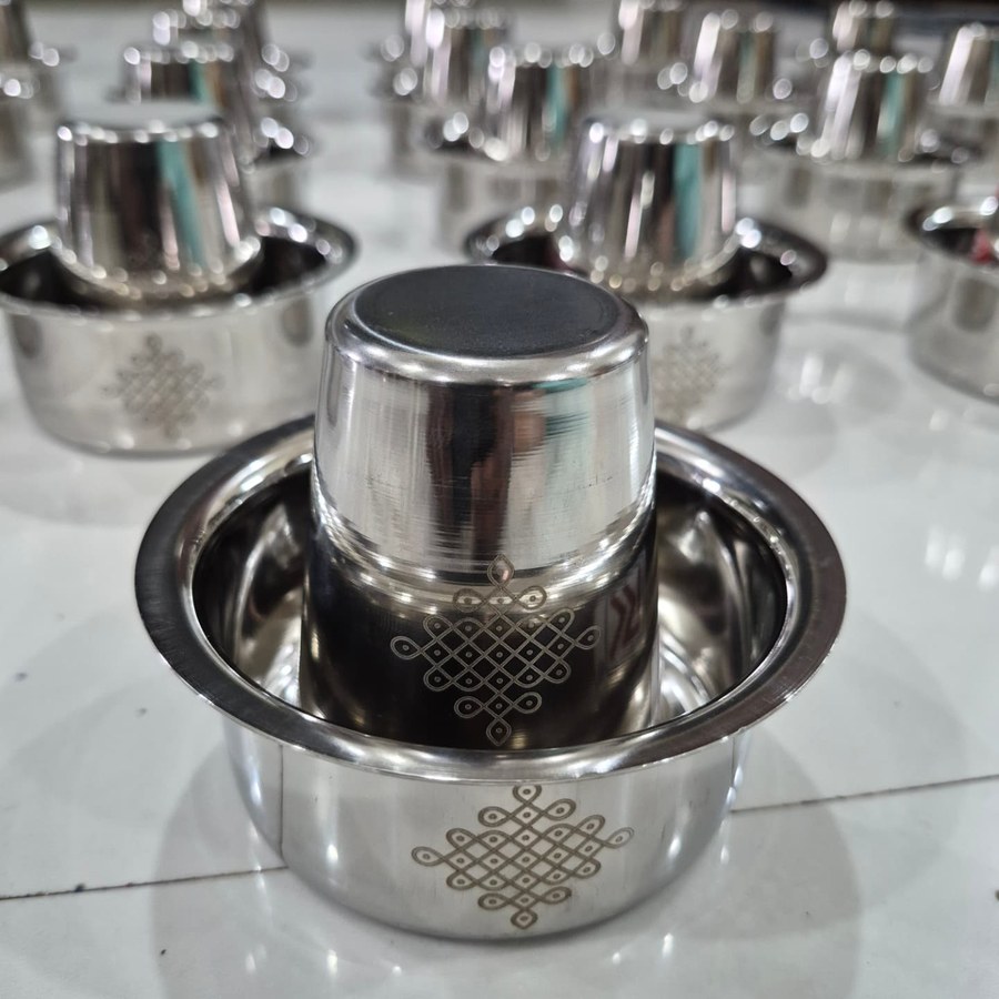 Stainless Stell Davara Set Kolam Design