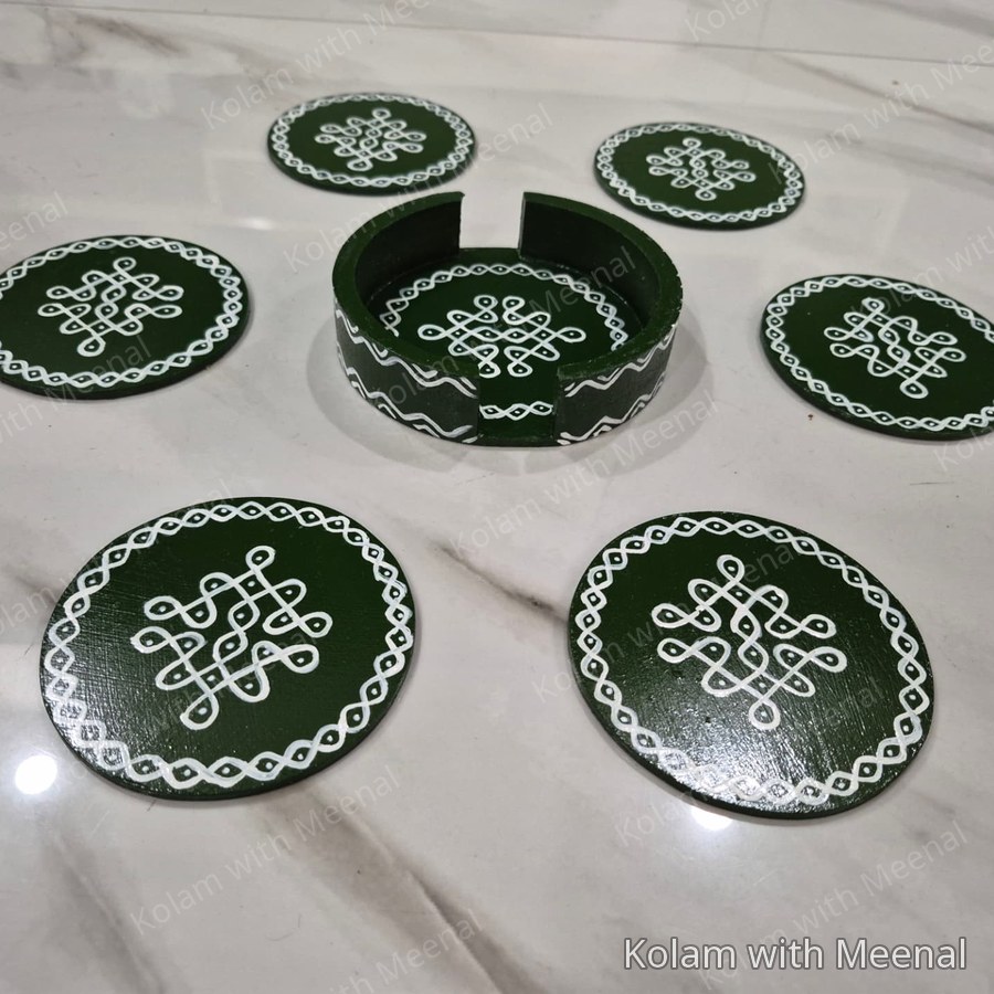 Tea Coasters (Round) — hand-painted tea coasters & mugs