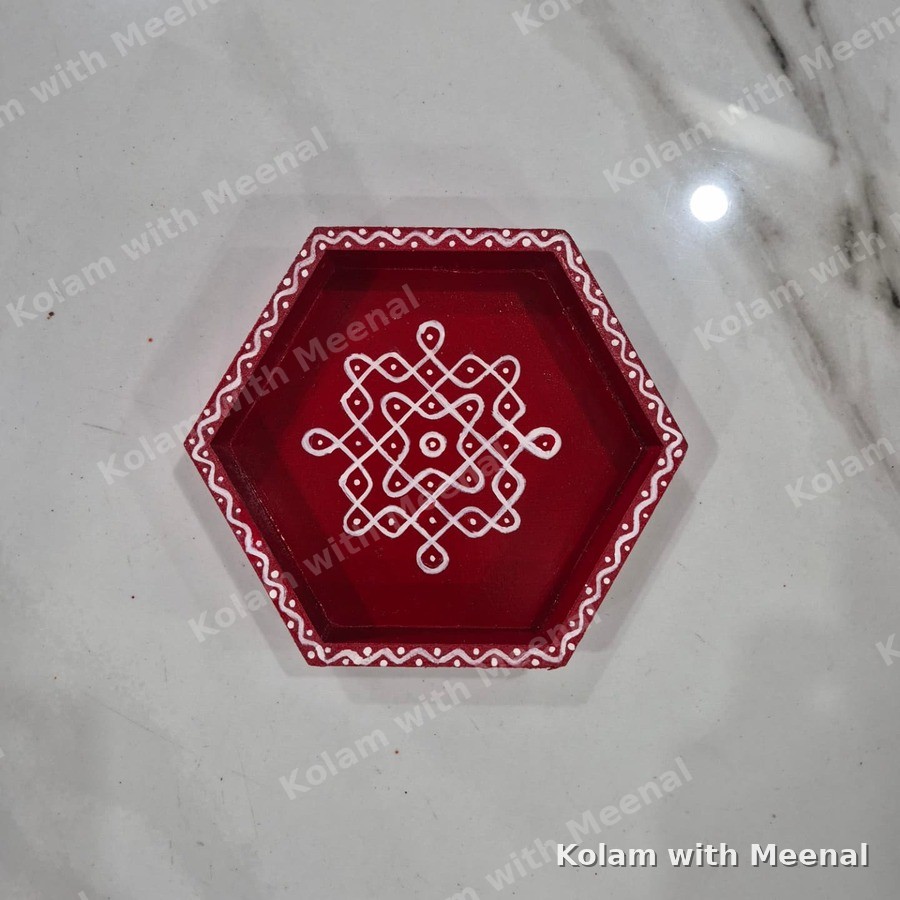 6 inch Hexagon Tray — hand-painted trays