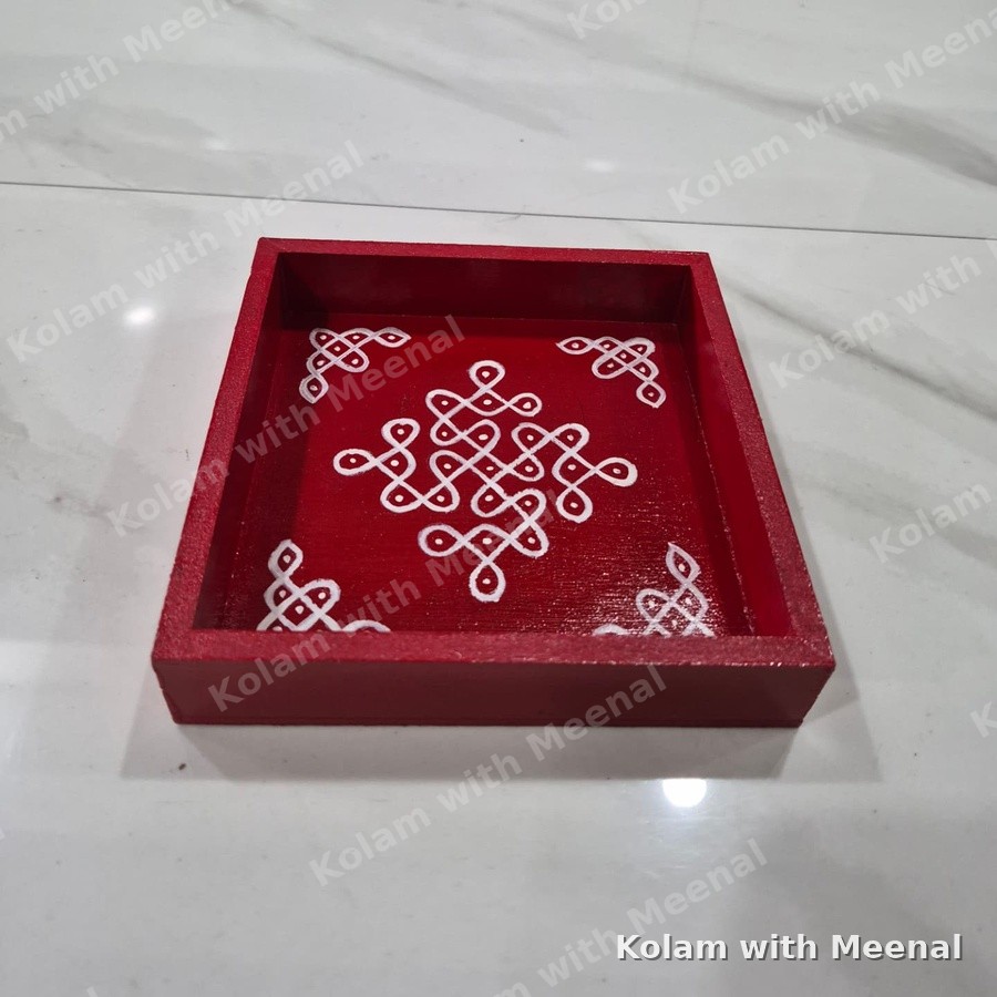 6x6 inch Square Tray wuth 1 inch height — hand-painted trays