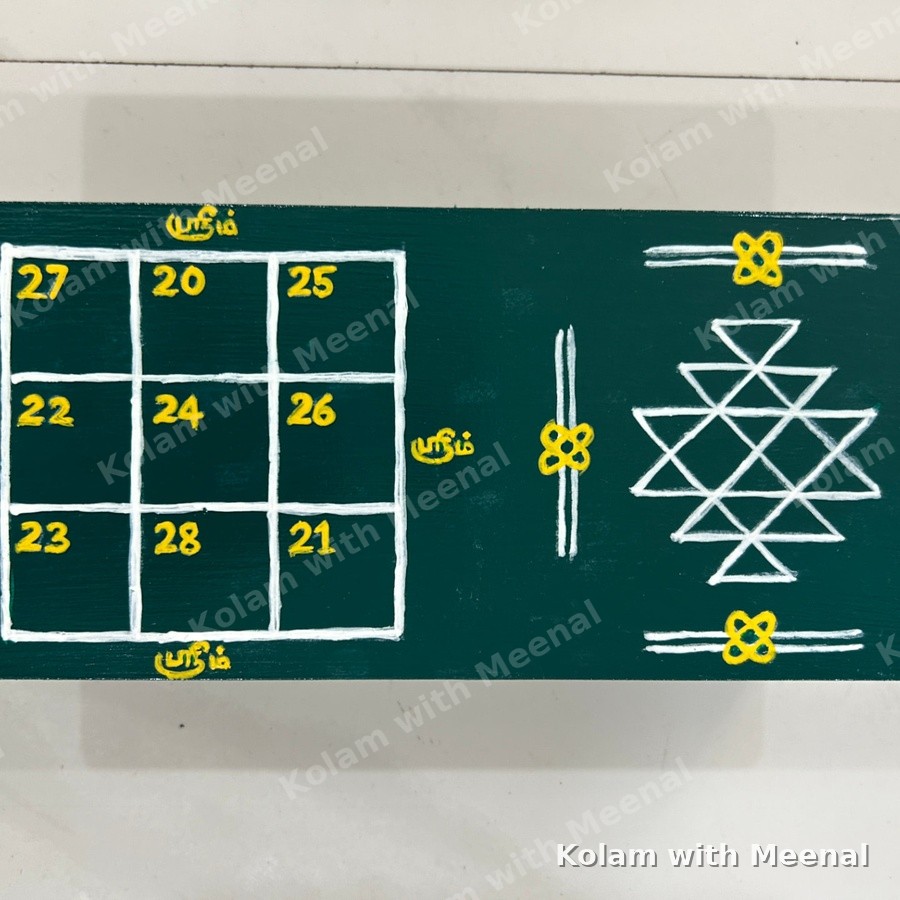 9x4 inch Kubera Manai — hand-painted manai