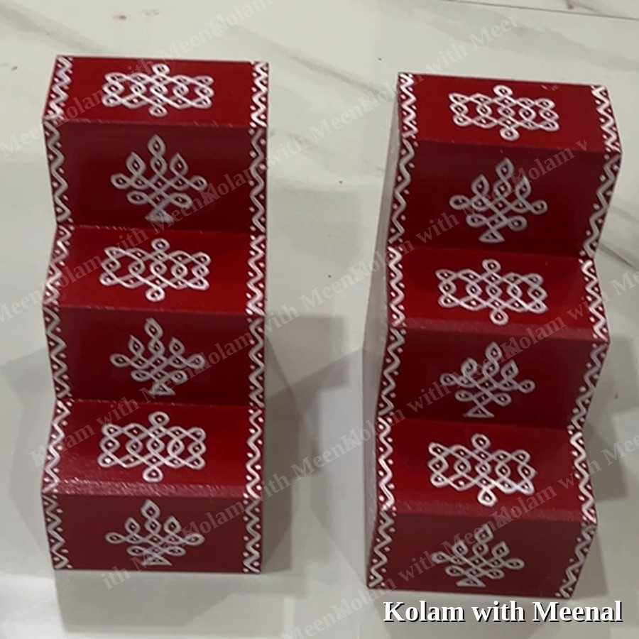 6 inch 3 Steps Diya Stand — hand-painted diya stands & padi