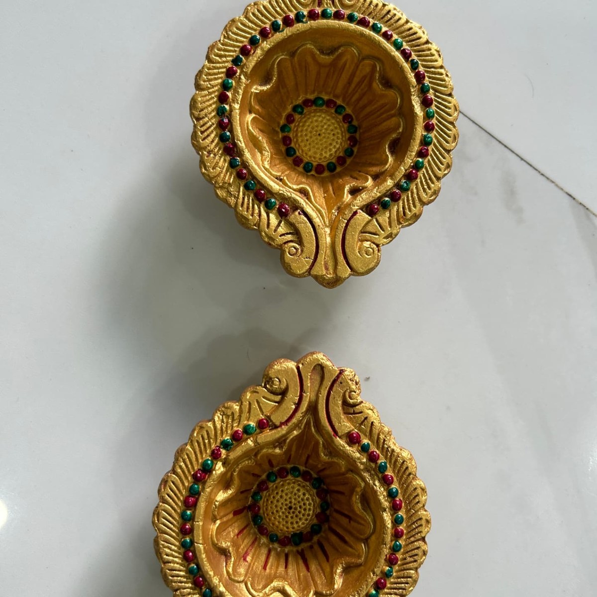Decorative Diya - Model 6 — hand-painted clay diyas