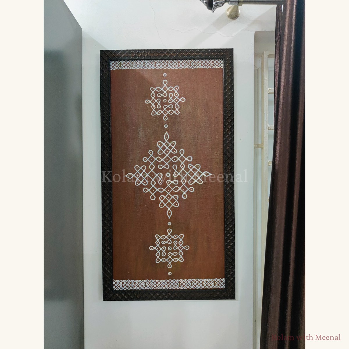 Sikku Kolam Frame - Tall Panel — hand-painted wall décor frames