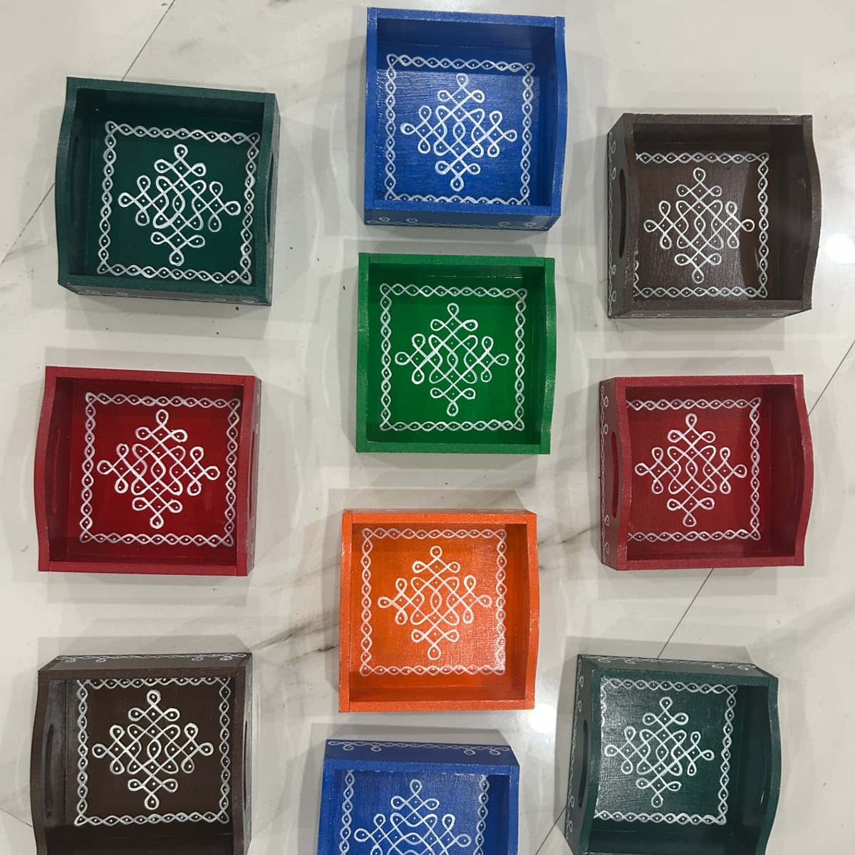 6 inch Tray — Navratri Return Gift — Return Gifts | Kolam with Meenal bulk order
