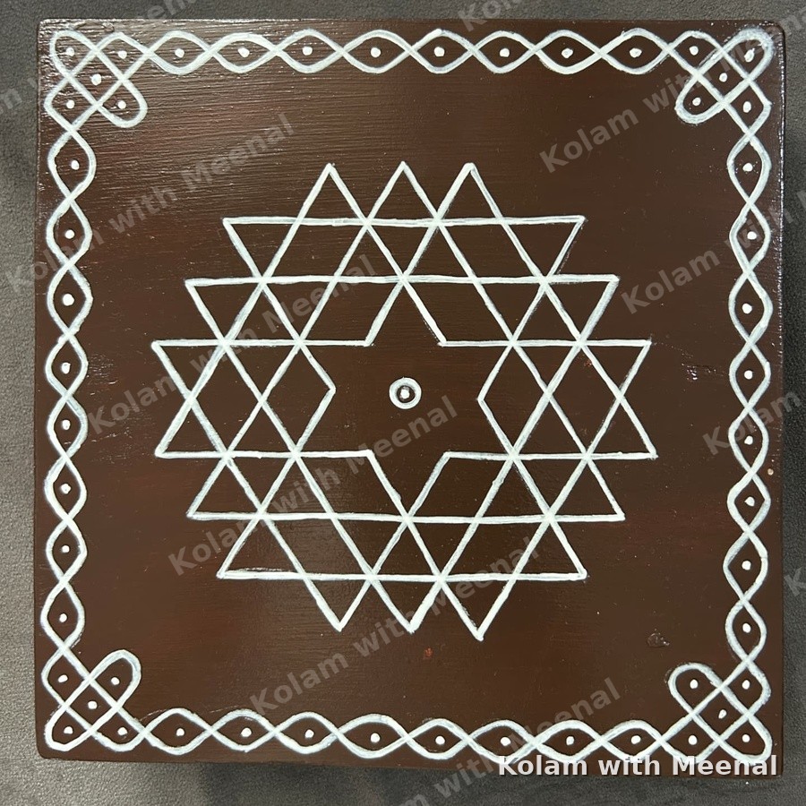 8.5x8.5 inch Solid Wood Manai — hand-painted manai