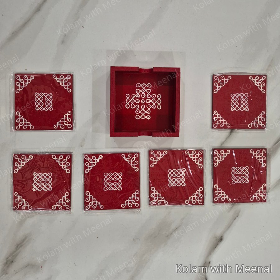 Tea Coasters (Square) — hand-painted tea coasters & mugs